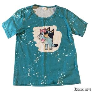 Sz 6 Girls Bluey Hug Blue Tshirt